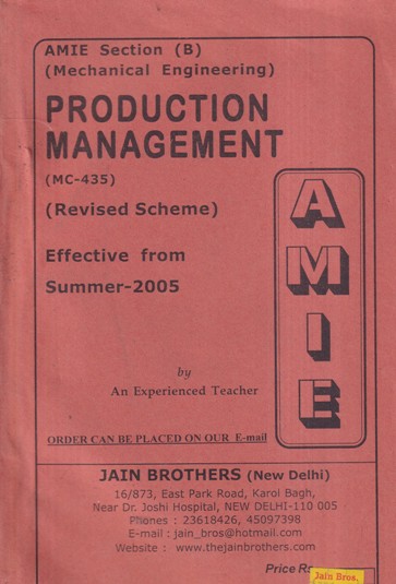 PRODUCTION MANAGEMENT | JAIN BROTHERS