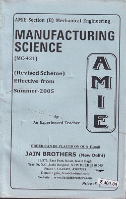 MANUFACTURING SCIENCE | JAIN BROTHERS