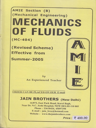 MECHANICS OF FLUIDS (Summer 2022) AMIE | Jain Brothers