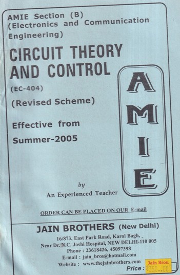 CIRCUIT THEORY AND CONTROL | JAIN BROTHERS