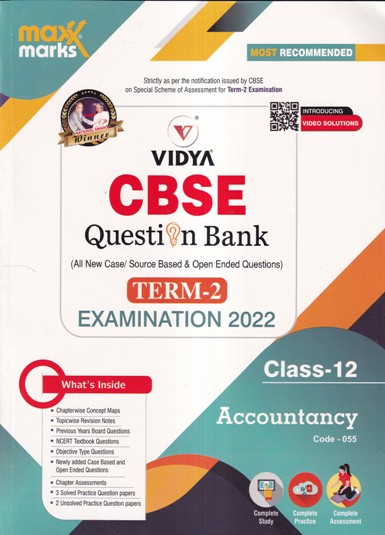 VIDYA CBSE QUESTION BANK TERM 2 EXAMINATION 2022 CLASS 12 ACCOUNTANCY | VIDYA PRAKASHAN