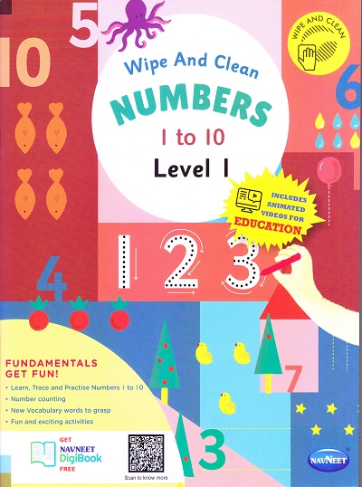 Wipe AND Clean - NUMBERS 1 to 10 Level 1 | Navneet Education Limited