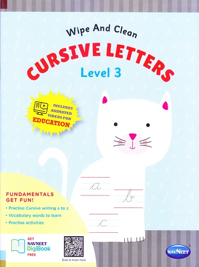 Wipe AND Clean -CURSIVE LETTERS LEVEL 3 | Navneet Education Limited