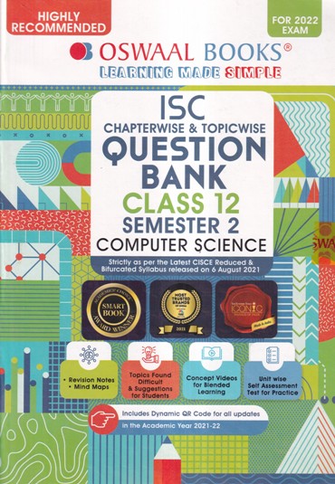 ISC CHAPTERWISE AND TOPICWISE QUESTION BANK CLASS 12 SEM 2 COMPUTER SCIENCE | OSWAAL BOOKS