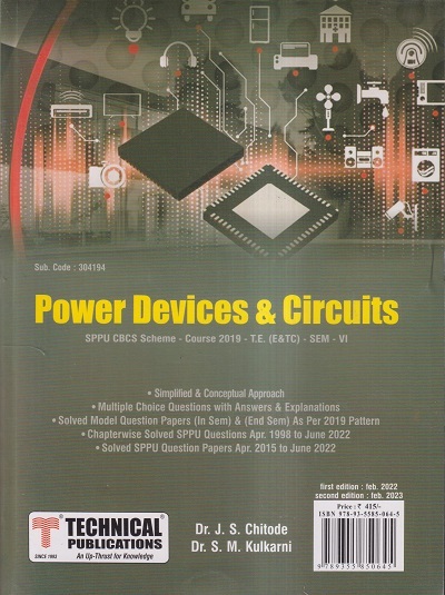 POWER DEVICES & CIRCUITS (E & TC SEM 6) SPPU | DR. J. S. CHITODE, DR. S. M. KULKARNI | TECHNICAL PUBLISHER