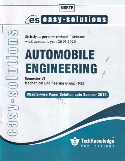 EASY SOLUTIONS AUTOMOBILE ENGINEERING (MSBTE) | TechKnowledge Publications