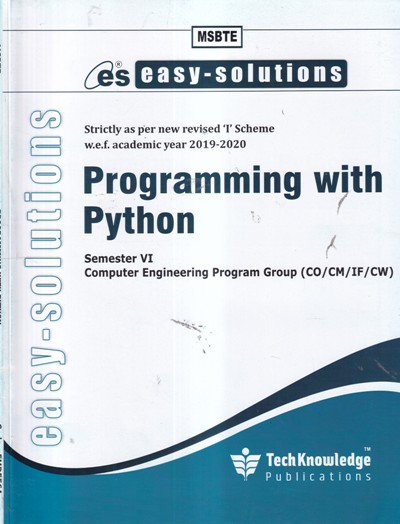 EASY SOLUTIONS PROGRAMMING WITH PYTHON (MSBTE) | TechKnowledge Publications