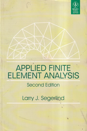 APPLIED FINITE ELEMENT ANALYSIS | LARRY J. SEGERLIND | Wiley