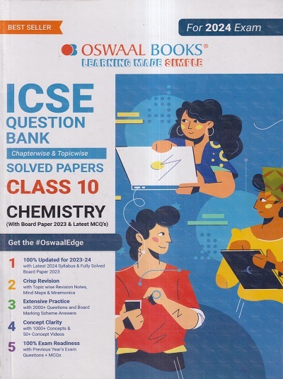 ICSE QUESTION BANK (Chapterwise & Topicwise) Solved Papers Class- 10 CHEMISTRY 2024 | OSWAAL BOOKS
