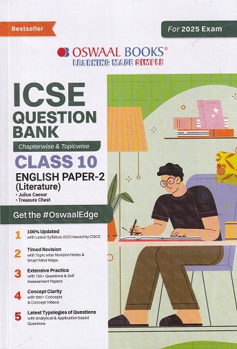 ICSE QUESTION BANK (Chapterwise & Topicwise) Solved Papers Class- 10 ENGLISH Paper-2 (LITERATURE) 2024 | OSWAAL BOOKS