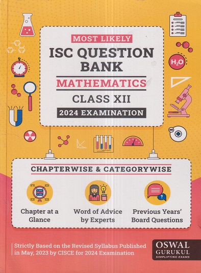MOST LIKELY ISC QUESTION BANK (Chapterwise & Categorywise) 2024 Class XII/Class 12th MATHEMATICS | Oswal Gurukul