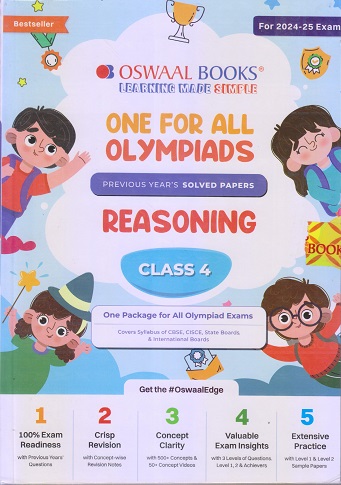ONE FOR ALL OLYMPIADS (PREVIOUS YEARs SOLVED PAPERS) REASONING Class 4 | OSWAAL BOOKS