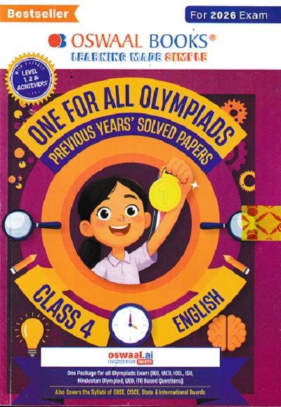 ONE FOR ALL OLYMPIADS (PREVIOUS YEARs SOLVED PAPERS) ENGLISH Class 4 | OSWAAL BOOKS
