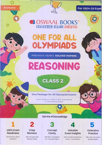 ONE FOR ALL OLYMPIADS (PREVIOUS YEARs SOLVED PAPERS) REASONING Class 2 | OSWAAL BOOKS