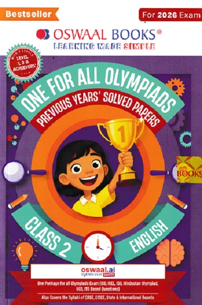ONE FOR ALL OLYMPIADS (PREVIOUS YEARs SOLVED PAPERS) ENGLISH Class 2 | OSWAAL BOOKS