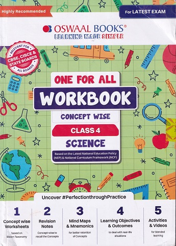 ONE FOR ALL WORKBOOK CONCEPTWISE CLASS-4 SCIENCE | OSWAAL BOOKS