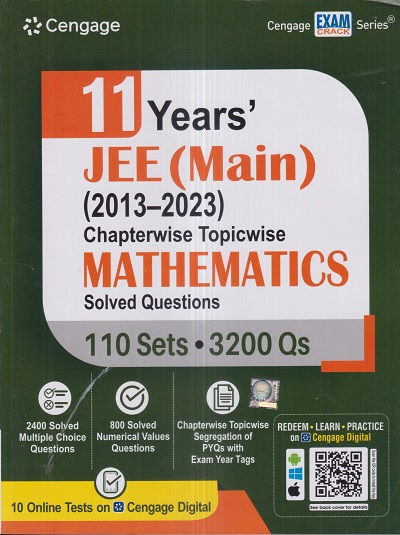 11 YEARs JEE (MAIN) (2013-2023) Chapterwise Topicwise MATHEMATICS (110 Sets & 3200 Qs) Solved Questions | Cengage