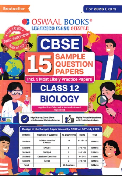 CBSE 15 SAMPLE QUESTION PAPERS Class- 12 BIOLOGY 2026 | OSWAAL BOOKS