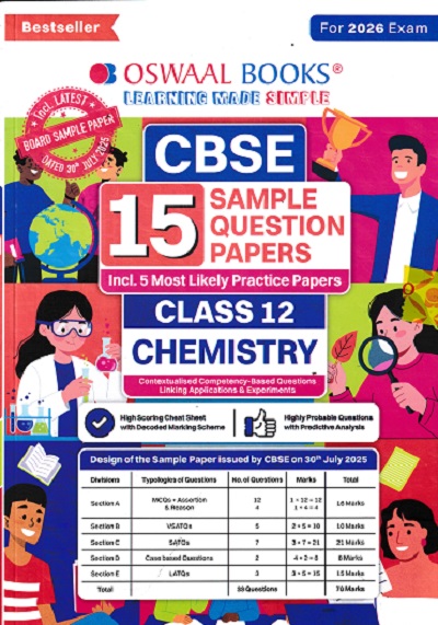 CBSE 15 SAMPLE QUESTION PAPERS Class- 12 CHEMISTRY 2026 | OSWAAL BOOKS