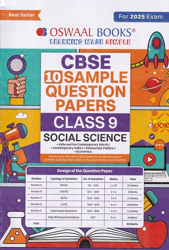 CBSE 10 SAMPLE QUESTION PAPERS Class- 9 SOCIAL SCIENCE 2025 | OSWAAL BOOKS