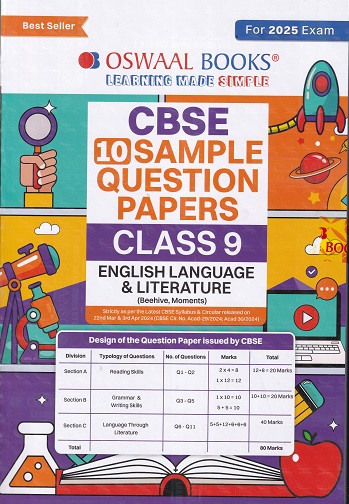 CBSE 10 SAMPLE QUESTION PAPERS Class- 9 ENGLISH LANGUAGE & LITERATURE 2025 | OSWAAL BOOKS