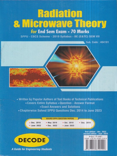 DECODE RADIATION & MICROWAVE THEORY (E & TC Engineering Sem 7) SPPU | V.S. BAGAD | Technical Publishers