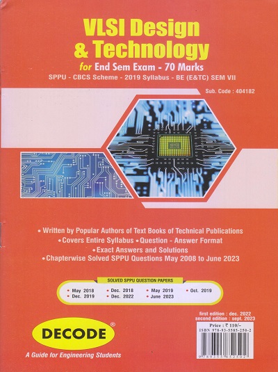 DECODE VLSI DESIGN & TECHNOLOGY (E & TC Engineering Sem 7) SPPU | V.S. BAGAD | Technical Publishers