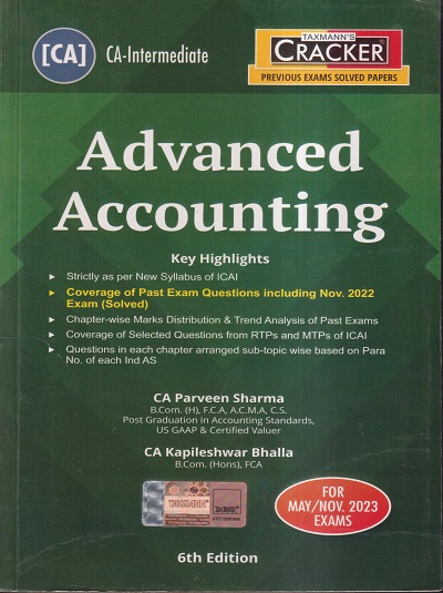 ADVANCED ACCOUNTING 2023 | CA PARVEEN SHARMA, CA KAPILESHWAR BHALLA | TAXMANN