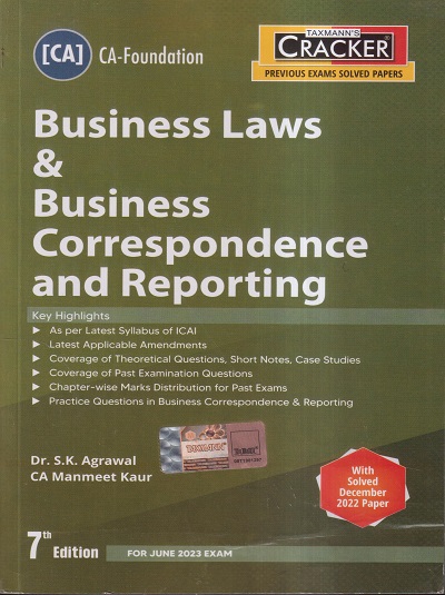 BUSINESS LAWS & BUSINESS CORRESPONDENCE AND REPORTING 2023 | DR. S.K. AGRAWAL, CA MANMEET KAUR | TAXMANN