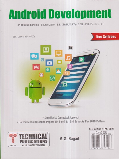 ANDROID DEVELOPMENT (E & TC/ELEX SEM 8) SPPU | V.S. BAGAD | TECHNICAL PUBLICATIONS