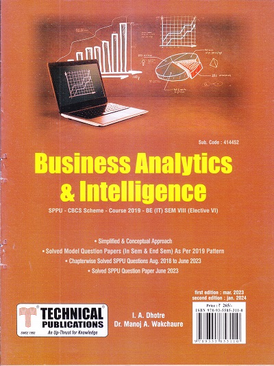 BUSINESS ANALYTICS & INTELLIGENCE (IT SEM- 8) SPPU | I.A. DHOTRE, DR. MANOJ A. WAKCHAURE | TECHNICAL PUBLICATIONS