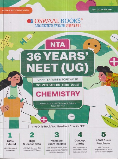 NTA 36 YEARS NEET (UG) (Chapterwise & Topicwise) SOLVED PAPERS (1988-2023) CHEMISTRY 2024 | OSWAAL BOOKS