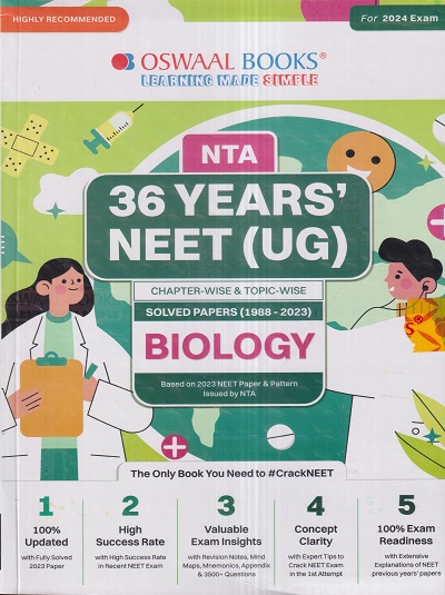 NTA 36 YEARS NEET (UG) (Chapterwise & Topicwise) SOLVED PAPERS (1988-2023) BIOLOGY 2024 | OSWAAL BOOKS