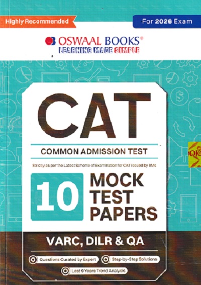 CAT (COMMON ADMISSION TEST) 15 MOCK TEST PAPERS (VARC, DILR & QA) 2026| OSWAAL BOOKS