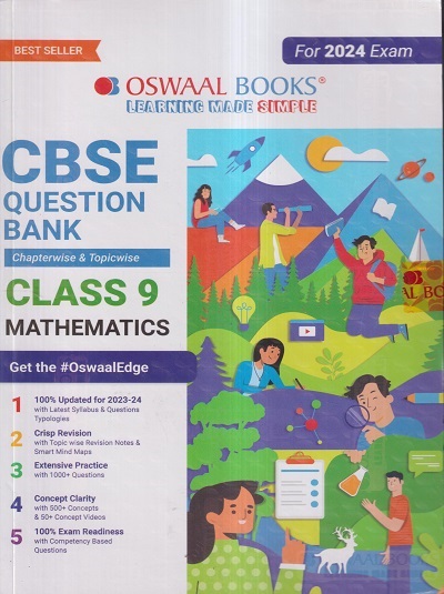 CBSE QUESTION BANK (CHAPTERWISE & TOPICWISE) SOLVED PAPERS 2024 EXAM CLASS- 9th MATHEMATICS | OSWAAL BOOKS