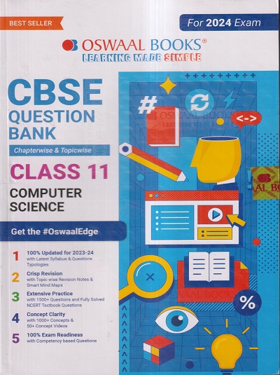 CBSE QUESTION BANK (CHAPTERWISE & TOPICWISE) 2024 EXAM CLASS- 11th COMPUTER SCIENCE | OSWAAL BOOKS