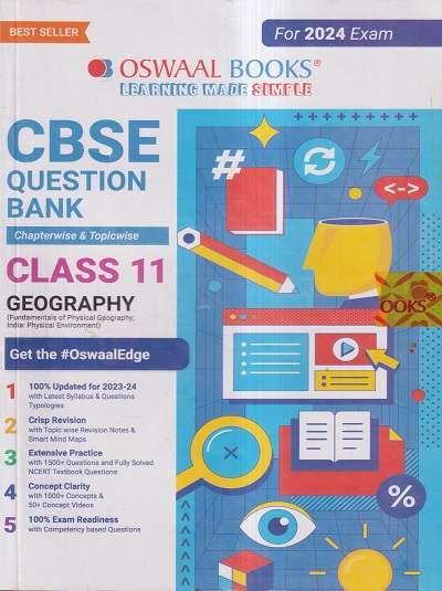 CBSE QUESTION BANK (CHAPTERWISE & TOPICWISE) SOLVED PAPERS 2024 EXAM CLASS- 11th GEOGRAPHY | OSWAAL BOOKS