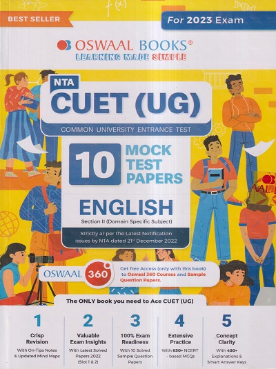 NTA CUET (UG) (COMMON UNIVERSITY ENTRANCE TEST) 10 MOCK TEST PAPERS 2023 ENGLISH | OSWAAL BOOKS