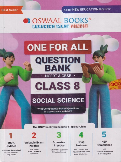ONE FOR ALL QUESTION BANK (NCERT & CBSE) CLASS 8th 2024 SOCIAL SCIENCE | OSWAAL BOOKS