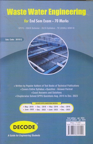 DECODE WASTE WATER ENGINEERING (CIVIL ENGG. SEM 6) SPPU | SAMIKSHA S. KERKAR | TECHNICAL PUBLICATIONS