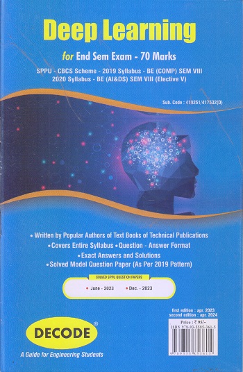 DECODE DEEP LEARNING (COMPUTER ENGINEERING SEM 8) SPPU | IRESH A. DHOTRE | TECHNICAL PUBLICATIONS