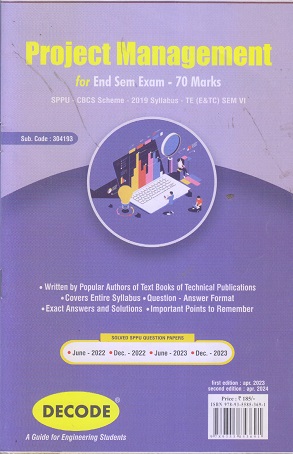 DECODE PROJECT MANAGEMENT (E & TC SEM 6) SPPU | DR. RANA S. MAHAJAN, MEGHANA R. MAHAJAN | TECHNICAL PUBLICATIONS