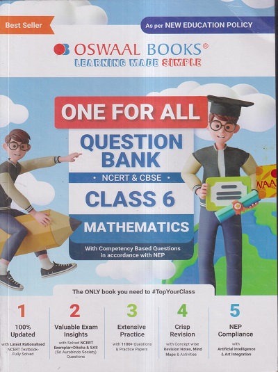 ONE FOR ALL QUESTION BANK (NCERT & CBSE) CLASS 6th 2024 MATHEMATICS | OSWAAL BOOKS