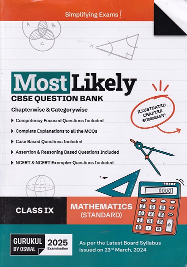 MOST LIKELY CBSE QUESTION BANK (Chapterwise & Categorywise) 2025 Class IX/Class 9th MATHEMATICS(STANDARD) | Oswal Gurukul