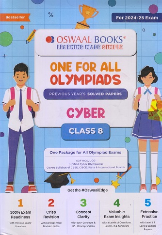 ONE FOR ALL OLYMPIADS (PREVIOUS YEARs SOLVED PAPERS) CYBER Class 8 | OSWAAL BOOKS
