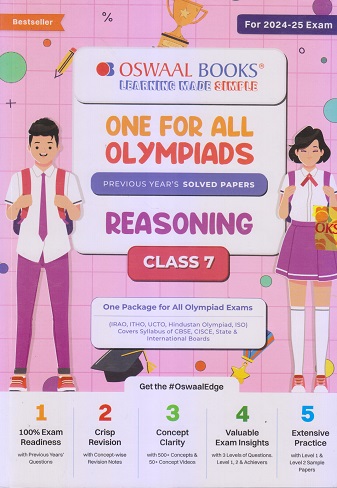 ONE FOR ALL OLYMPIADS (PREVIOUS YEARs SOLVED PAPERS) REASONING Class 7 | OSWAAL BOOKS
