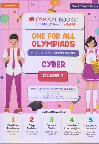 ONE FOR ALL OLYMPIADS (PREVIOUS YEARs SOLVED PAPERS) CYBER Class 7 | OSWAAL BOOKS