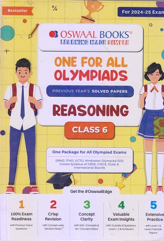 ONE FOR ALL OLYMPIADS (PREVIOUS YEARs SOLVED PAPERS) REASONING Class 6 | OSWAAL BOOKS
