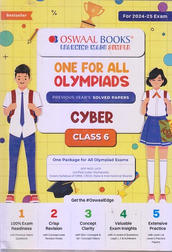 ONE FOR ALL OLYMPIADS (PREVIOUS YEARs SOLVED PAPERS) CYBER Class 6 | OSWAAL BOOKS