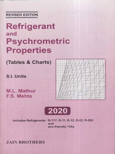 REFRIGERANT AND PSYCHROMETRIC PROPERTIES (Tables & Charts) S.I. Units | M.L. MATHUR, F.S. MEHTA | Jain Brothers